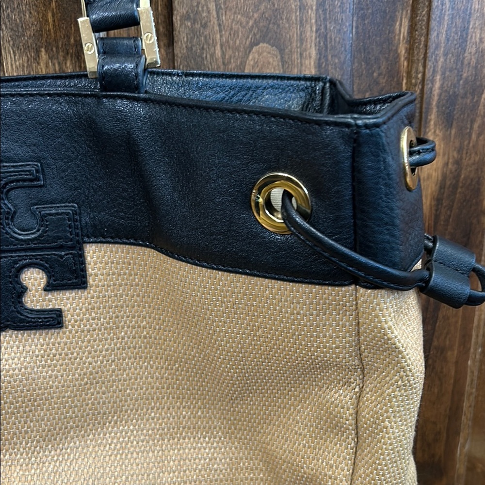 Tory Burch Black and Tan Tote Bag - Picture 4 of 16